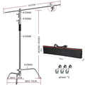 C Stand Stainless Steel Kit Light Stand With Weight Bag Photo Studio Accessories Extension Rod 2.49M Length Arm Cross Boom