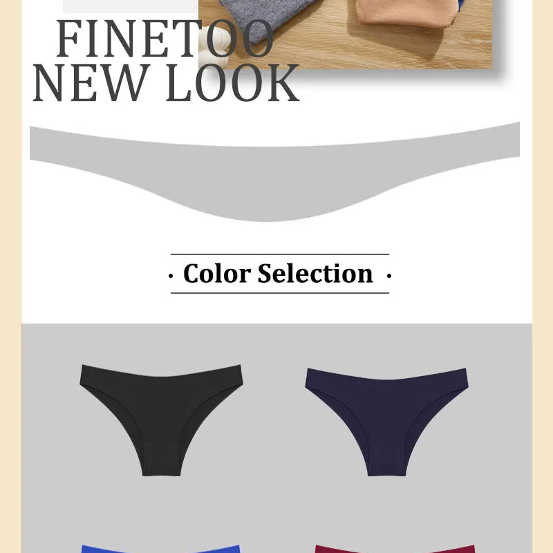 6pcs Cotton Women's Lingerie M-XXL Solid Seamless Panties Sexy Breathable Low-Waist Briefs Female Soft Comfortable Underpants