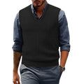Men's Sweater Vests V Neck Cable Twist Knit Sleeveless Vests Casual Pullover Sweater Lightweight V-Neck Vest Pullover