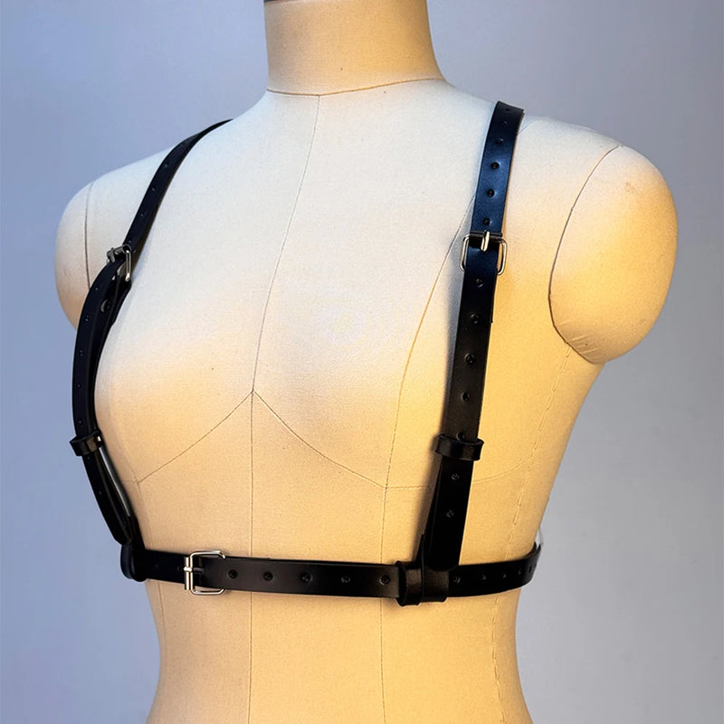 Women Fashion Waist Belt Leather Strap Chest Strap Suspenders for Women Decorative Harness Straps Gothic Clothing Accessorie