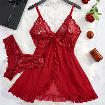 Summer Sexy Lingerie Dress Women Lace See Through | SAMAG