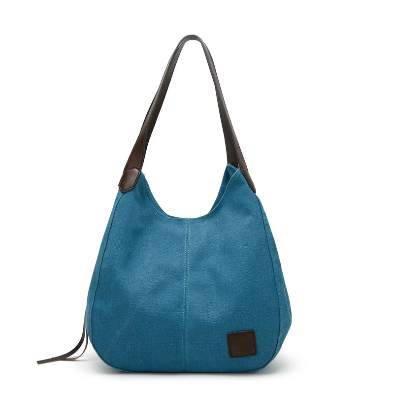 Simple Style Canvas Shoulder Bags For Women Large Capacity Handbag Fashion Shopper Totes Bag High Qualty Purse bolsa feminina