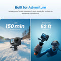 Xtra Edge Action Camera 1/1.3" Sensor, 16m No-Case Waterproof (55m with case), IP68, Dual Touchscreen, 4K 120fps, 240fps Slow Motion, MotionMaster+ Stabilization, 1900mAh Cold-Resistant Battery, -20°C Operation, 512GB Max