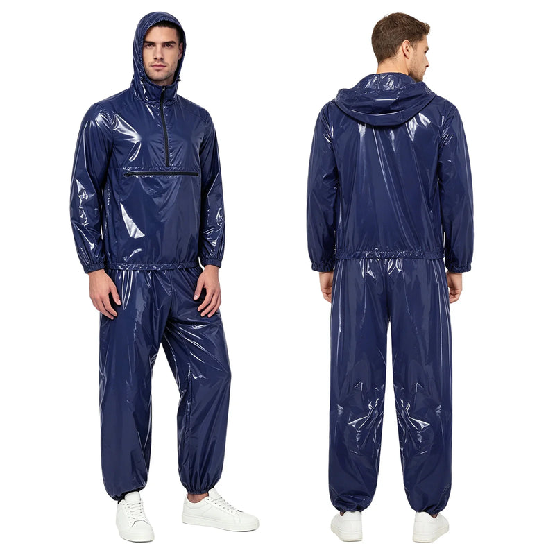 Men Waterproof Glossy Jacket Tops with Jogging Pants Hip | SAMAG