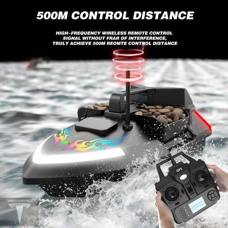 GPS Bait Boat with Auto Return, 40 Waypoints, 2KG Load | SAMAG