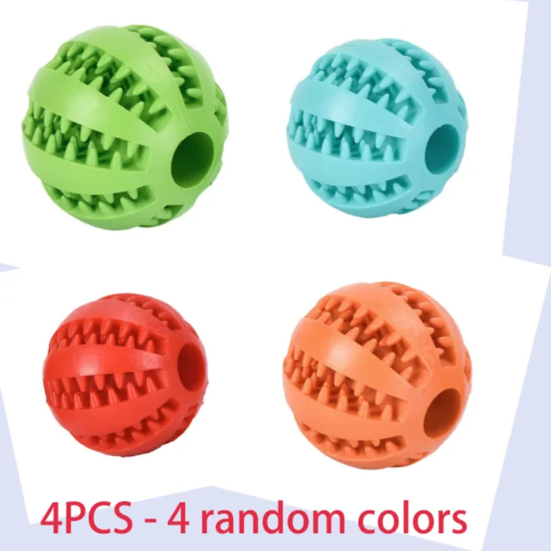 Interactive Dog Food Ball Rubber Chew Toy for Small to Large Dogs And Puppies - Pet Tooth Cleaning Chewing Toy