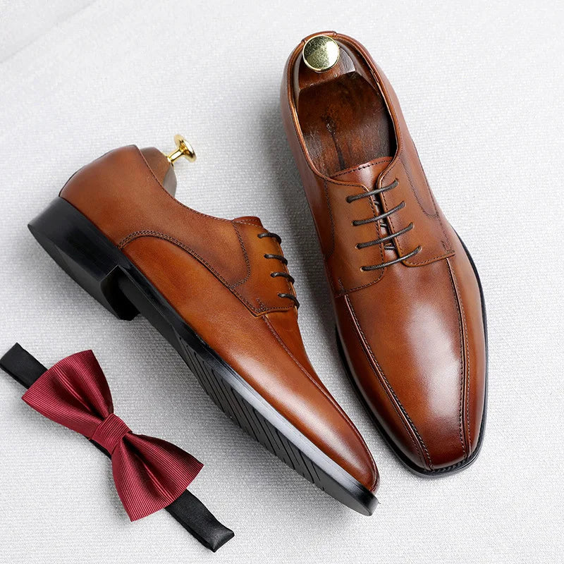 High Quality Handmade Oxford Dress Shoes Men PU Leather Suit Shoes Footwear Wedding Formal Italian Shoes Hot