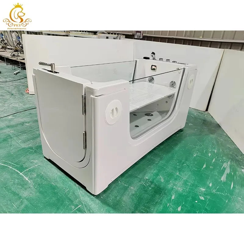 Milky Spa Ozone Bath For Pets: Modern Rectangle Dog Spa Bathtub Free Standing For Apartments For Pet Supplies