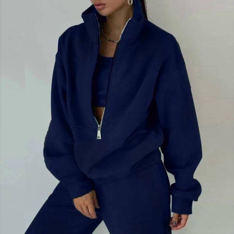 Tracksuit Set Stylish Autumn And Winter Comfortable Warm Two-piece Sets Suit Women Casual Streetwear Sportswear