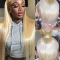 38 40 Inches 360 Lace Frontal Wigs Bone Straight Pre Plucked Transparent Lace Frontal Wig 13x4 13x6 Honey Blonde 613 Lace Front Human Hair Wigs For Women 220 250 Density Free Shipping