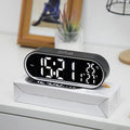 Digital Alarm Clock TEMP Date Week 2 Alarms Night Mode Snooze 12/24H Anti-disturb Voice Control Rechargeable LED Mirror Clock