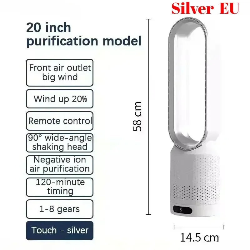 New Best-Selling Bladeless Fan Air Filtration Circulating Fan Cooling and Heating Fan Home Office Dormitory Floor Tower Fan