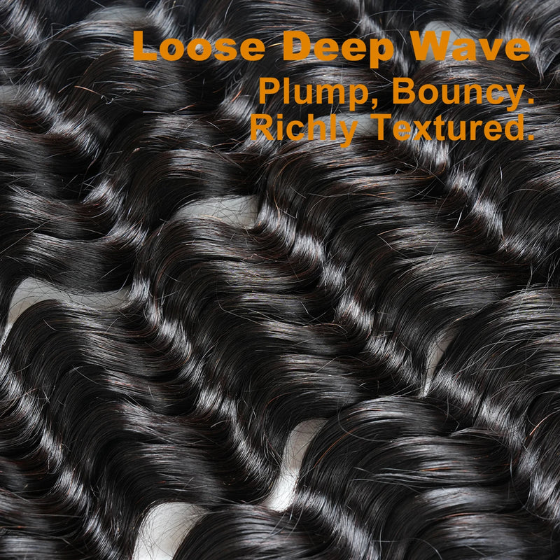 16 18 20 Inch Loose Deep Wave Bundles 100% Human Hair Unprocessed Weaving 15A Raw Virgin Hair Bundles Weave Extensions For Women
