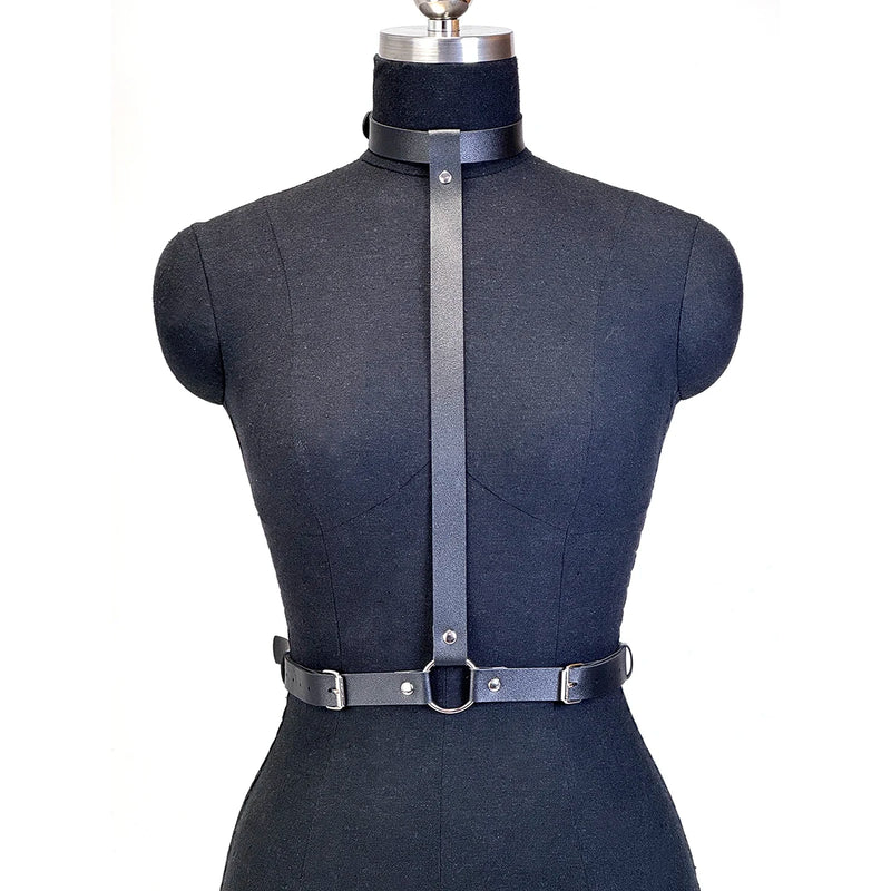 Women's Punk Leather Harness Belt Gothic Street Style Fashionable Suspender Corset Decoration Accessories