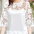 ZANZEA Elegant Lace Patchwork Blouse Summer Tops | SAMAG
