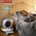Raymax 78L Self-Cleaning Cat Litter Box App Control ONLY Supports 2.4G WiFi w/Litter Mat&Trash Bags, Fit for Tofu & Mixed Litter