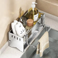 Kitchen Stainless Steel Sponge Rack Household Sink Rag Drain Shelf Multi-functional Scouring Pad Steel Ball Storage Rack