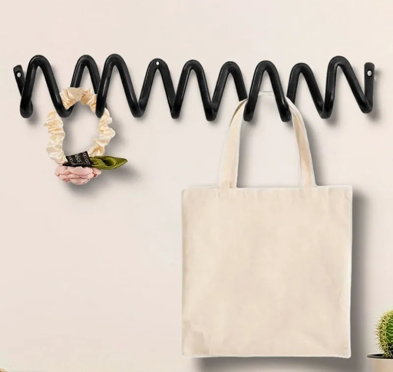 Wall Mounted Coat Rack Iron Clothes Hanger Modern Hall Wave Clothing Racks Aesthetic Wall Organizer Hook Living Room Furniture