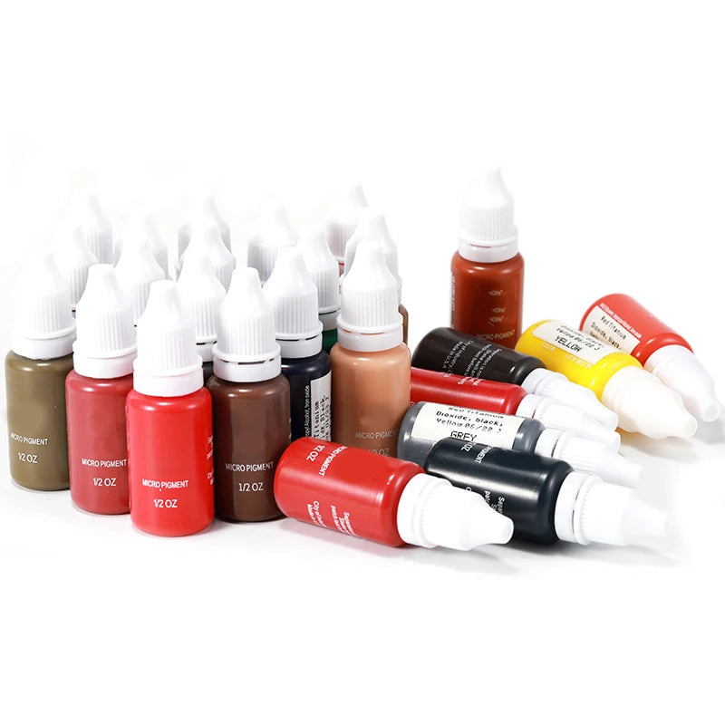 15ml Permanent Makeup Ink Color Natural Eyebrow Lips Dye Tattoo Ink Microblading Pigments For Body Beauty Tattoo Art Supplies