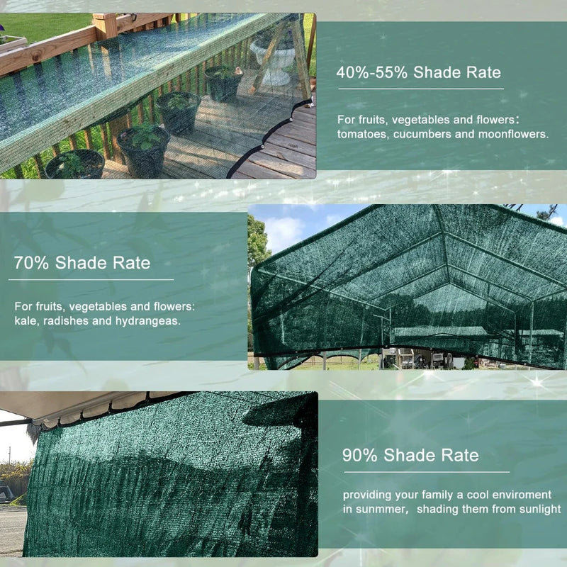 Green Shade Cloth Sun Net with Grommets Sunblock Mesh | SAMAG
