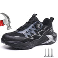 Rotation Button Work Safety Shoes Men Indestructible Steel Toe Shoes Lightweight Protective Safety Boots Security Work Sneakers