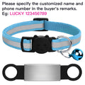 Customized Pet Collar Reflective Cat Collars Free Engraved Puppy Kitten Pet ID Nameplate Necklace With Bell Anti-lost For Cats