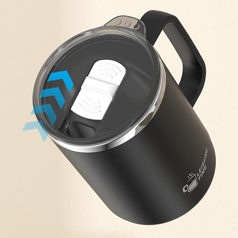 WORTHBUY 304 Stainless Steel Double Wall Insulated Coffee Mug With Handle Portable Sealed Water Cup Large Capacity Drinking Cup