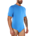 Men's Full Body Shaper Short Sleeve Top Tummy Control Briefs Bodysuit Butt Lifter Male Base Layer Pajamas Shaping Underwear New