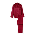 Birdtree 16MM 100% Real Silk Pajama Set Women's Solid Lapel Long Sleeve Pants Basic Comfortable Loungewear Spring S3D988QD