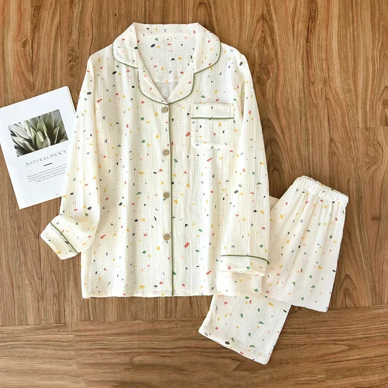 New Large Size Pajamas Women Cotton Crepe Home Service | SAMAG