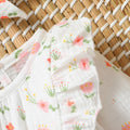 Baby Girl's All Seasons Long Sleeve Print Floral With Bow Daily Jumpsuit For Newborn-6M Clothes +Headband