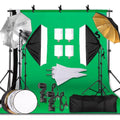 Photography Lighting Kit 2x3M Photo Background Backdrops Soft Umbrella Softbox Light Stand  Portable Bag For Photo Studio Shoot