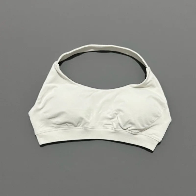 Sports Bra Women Seamless Yoga Halter Bra Top High Support Open Back Bra Fitness Push-up Activewear Workout Gym Underwear