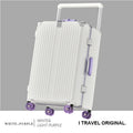 BunnyFly Suitcase Wide Handle Travel Suitcase Men 20 24  Carry-On Luggage Women PC Aluminum Frame Trolley Case