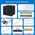 PULUZ Lightbox 80 60 50 40 30cm Photo LED Light Studio Kits 6 12 Color Backgrounds Tabletop Photography Soft Shooting Tent Box