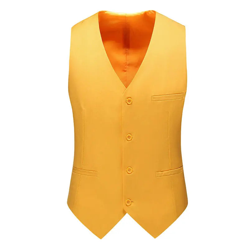 Vest Mens Fashion Casual High Quality Solid Color Slim Large Size Business Office Waistcoat Men Groom Wedding Dress Suit Vests