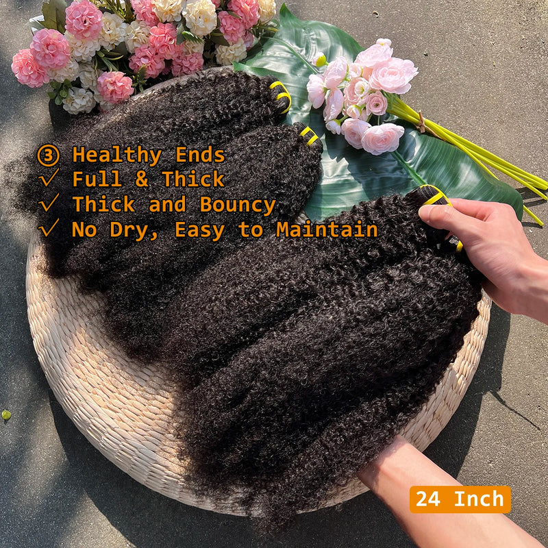 4C Afro Kinky Curly Hair Bundles 100% Raw Vietnamese Virgin Human Hair Extensions Cuticle Aligned Single Donor For Black Women