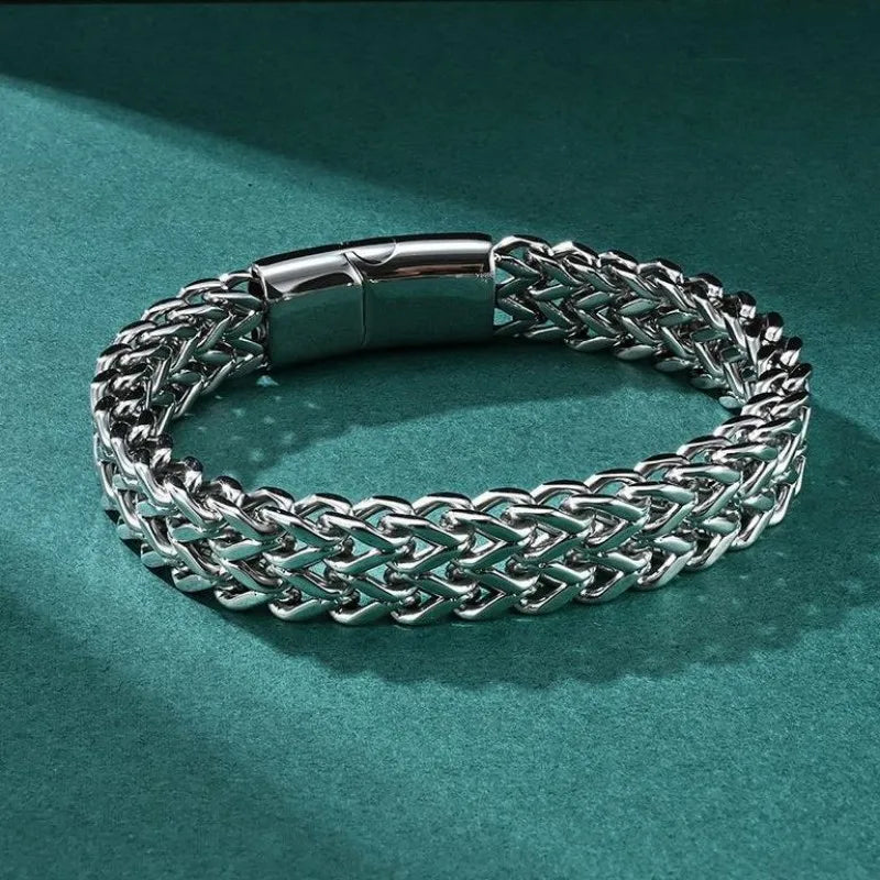 HNSP 10MM Stainless Steel Bracelet For Men Jewelry Hidden Locks Hand Chain 19/21/23CM Size Accessories - Visuel 4 | SAMAG