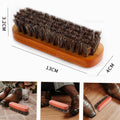 Quality Leather Shoe Brush Solid Wooden Handle Details Polishing and Cleaning  Brush Horse Hair Soft Wood Brush Shoe Accessories