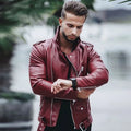 New Brown Autumn And Winter Fashion Leather Jacket Men's Plus Size Zipper Locomotive Leather Jacket Jacket