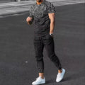 Summer men's T - shirt and pants sports suit abstract gradient 3D printed T - and set 2 - piece street wear - View 6 | SAMAG