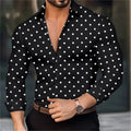 Men's button-down long-sleeved polka dot lapel shirt | SAMAG