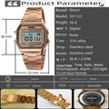 Unisex Digital Bracelet Watches Luxury Stainless Steel Strap LED Waterproof Chronograph Fashion Alarm - Visuel 3 | SAMAG