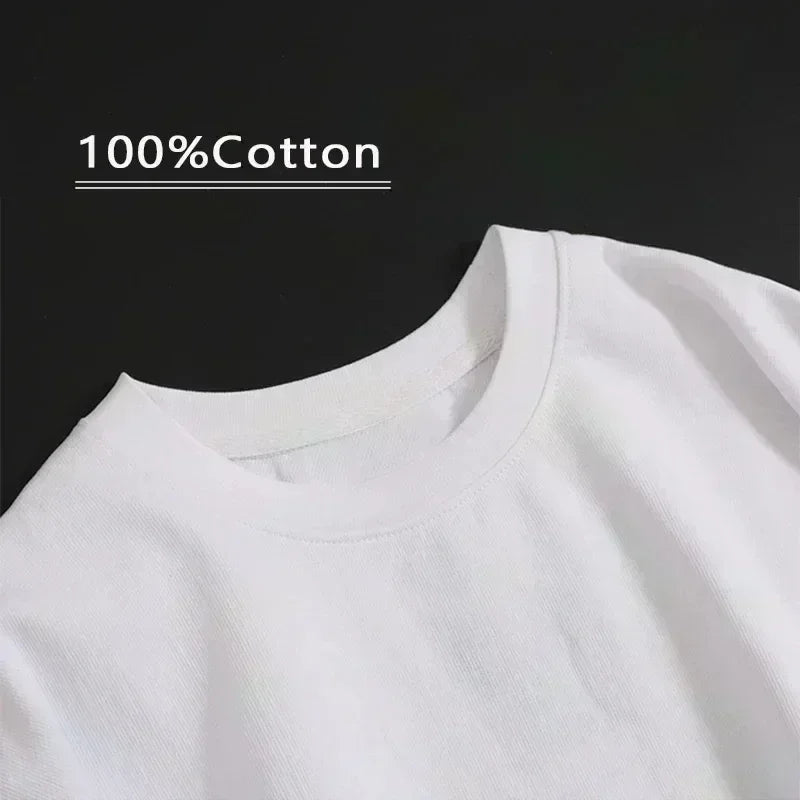 Summer Men's Letter Eclipse Landscape Printed Round Neck T-shirt High End Luxury Neutral 100% Cotton Soft Short Sleeve