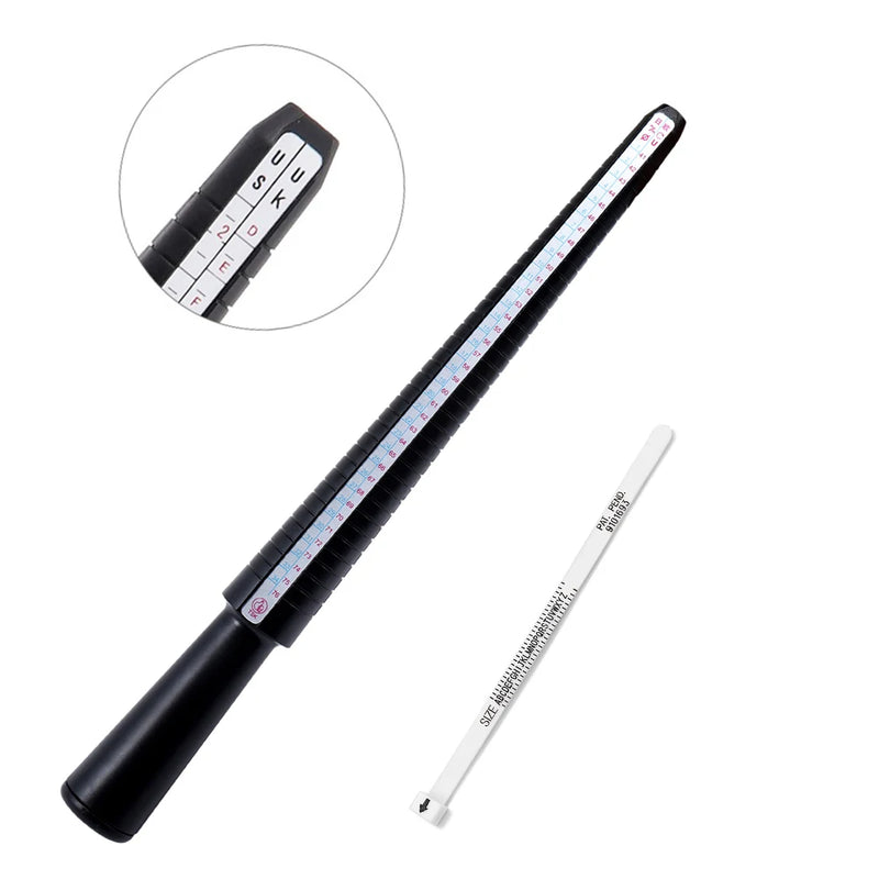 Professional Measuring Gauge Finger Ring Stick Sizer UK/US Official British/American For DIY Fashion Jewelry Measuring Tools Set
