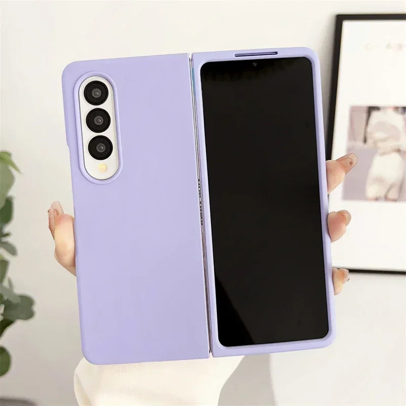 Original Silky-Touch Anti-Fingerprint Plain Phone Case for Samsung Galaxy Z Fold 8 Ultra 7 6 5 4 3 2 Skin Feel Shockproof Cover