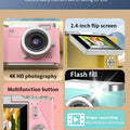 Digital Camera，2.4-inch HD rotating screen，4K video recording，800mAh battery capacity，48 megapixels，Beauty function，Autofocus