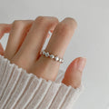 VENTFILLE 925 Sterling Silver Ring for Women Girl Gift Retro Open Trend Unique Design Geometric Asymmetric Jewelry Dropship