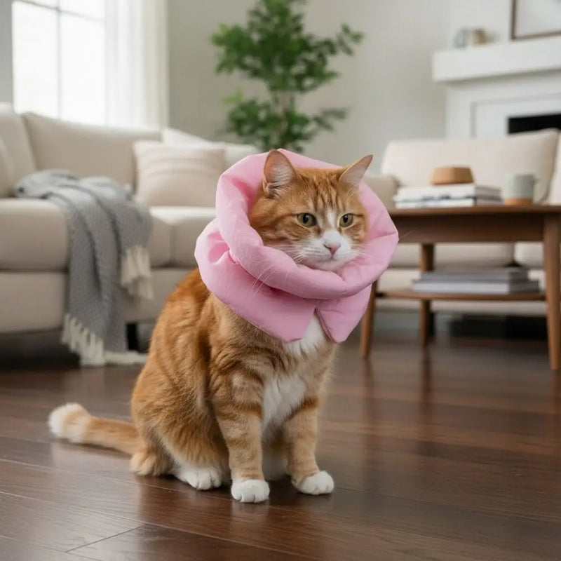 Waterproof Pet Elizabethan Collar Adjustable Anti-Bite Cat Protection Collars Warm Breathable Cat Recovery Cone Pet Wound