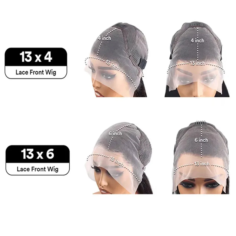30 40 Inches #4 Chocolate Brown 13x4 Lace Front Human Hair Wigs Pre Plucked Dark Brown Bone Straight 13x6 HD Lace Frontal Wigs